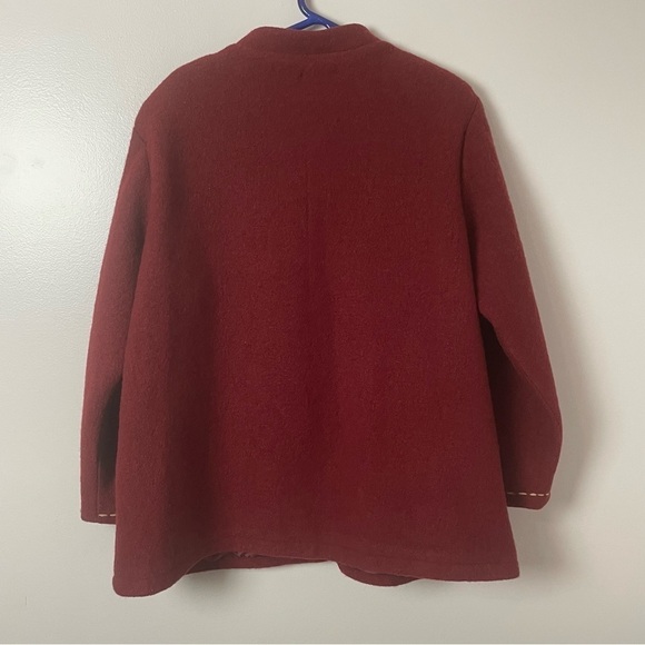 Cedar Canyon Vintage Embroidered Wool Jacket – Burgundy, XL - Picture 6 of 11